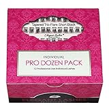 Elegant Lashes Tapered Trio Flare Short Black Individual Eyelashes (Pro Dozen Pack - 12 Trays) | Cruelty-Free FAUX MINK