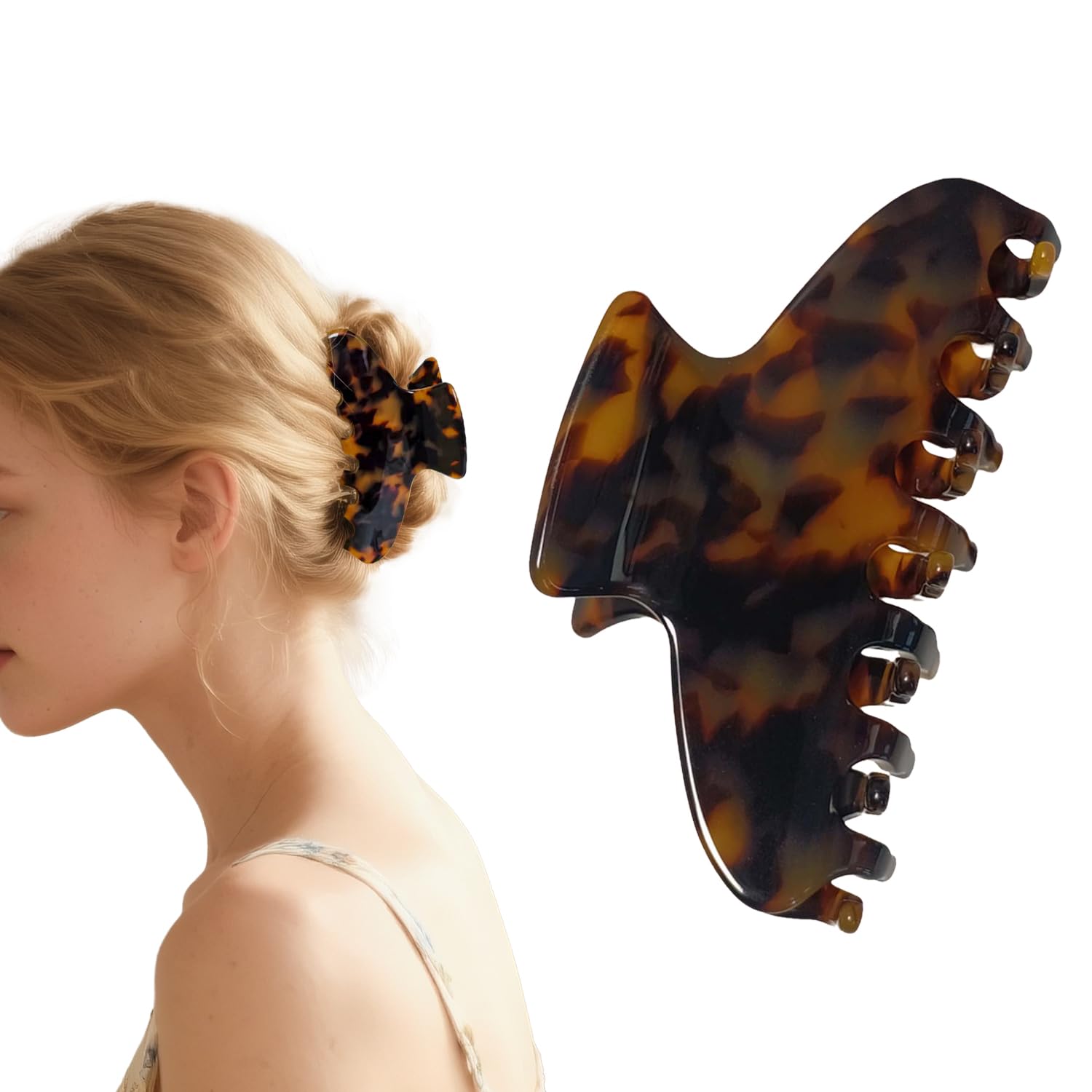 LAYONGMOLI French Hair Claw Clips for Women Grils,4 Inch Strong Hold No Slip Grip Accessories Acetate Material,Not Easily Damaged,Thick or Thin Hair (