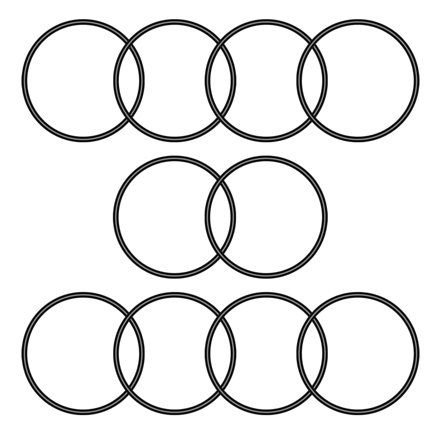 Othmro 10 Pcs Nitrile Rubber O-Rings, 110mm OD 102mm ID 4mm Width, Rubber Washers Metric Buna-N Sealing Gasket Rings for DIY Tap Sink — image 1