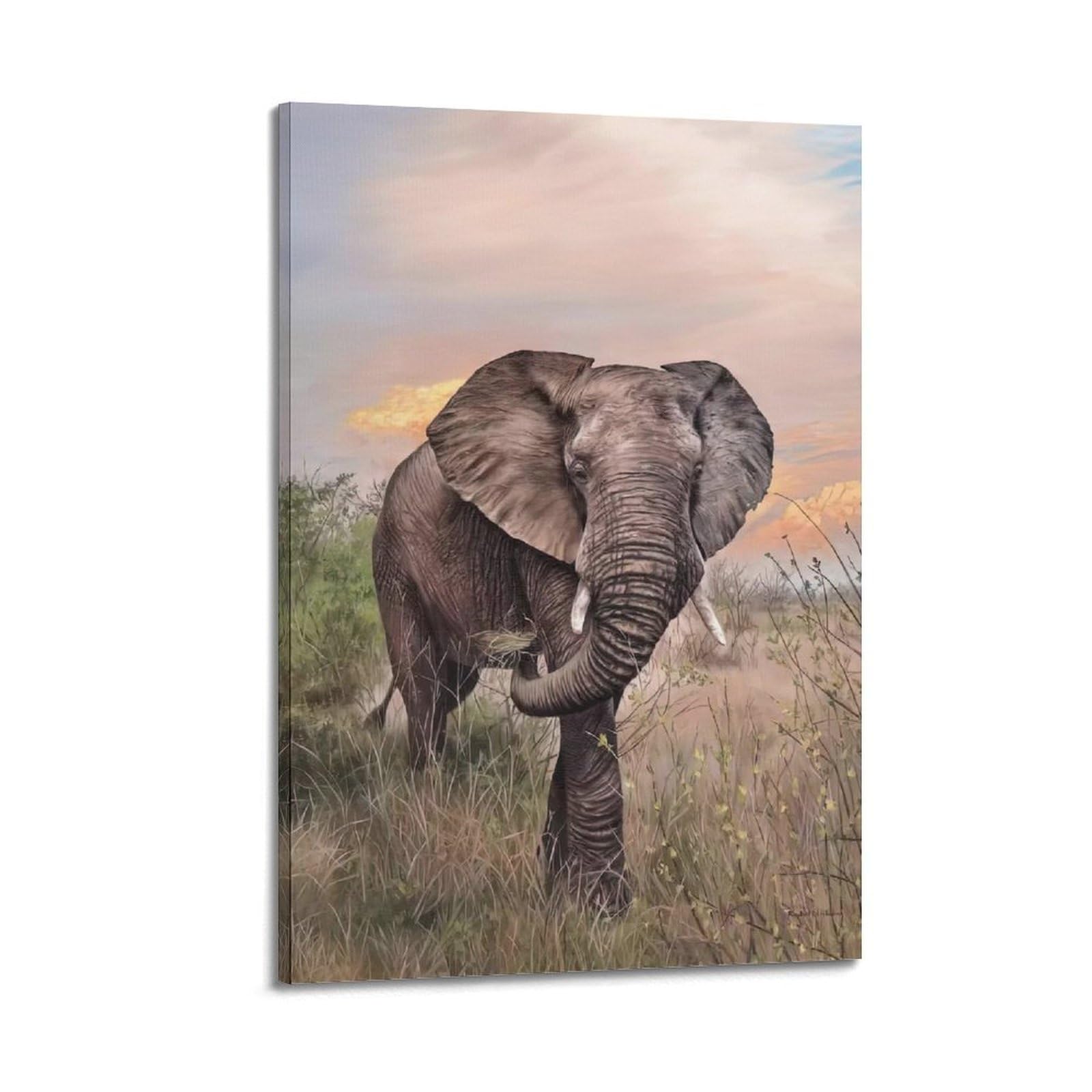MJZLQN Animal Poster African Elephants Poster Decorative Painting Canvas Wall Posters And Art Picture Print Modern Family Bedroom Decor Posters 20x30inch(50x75cm)