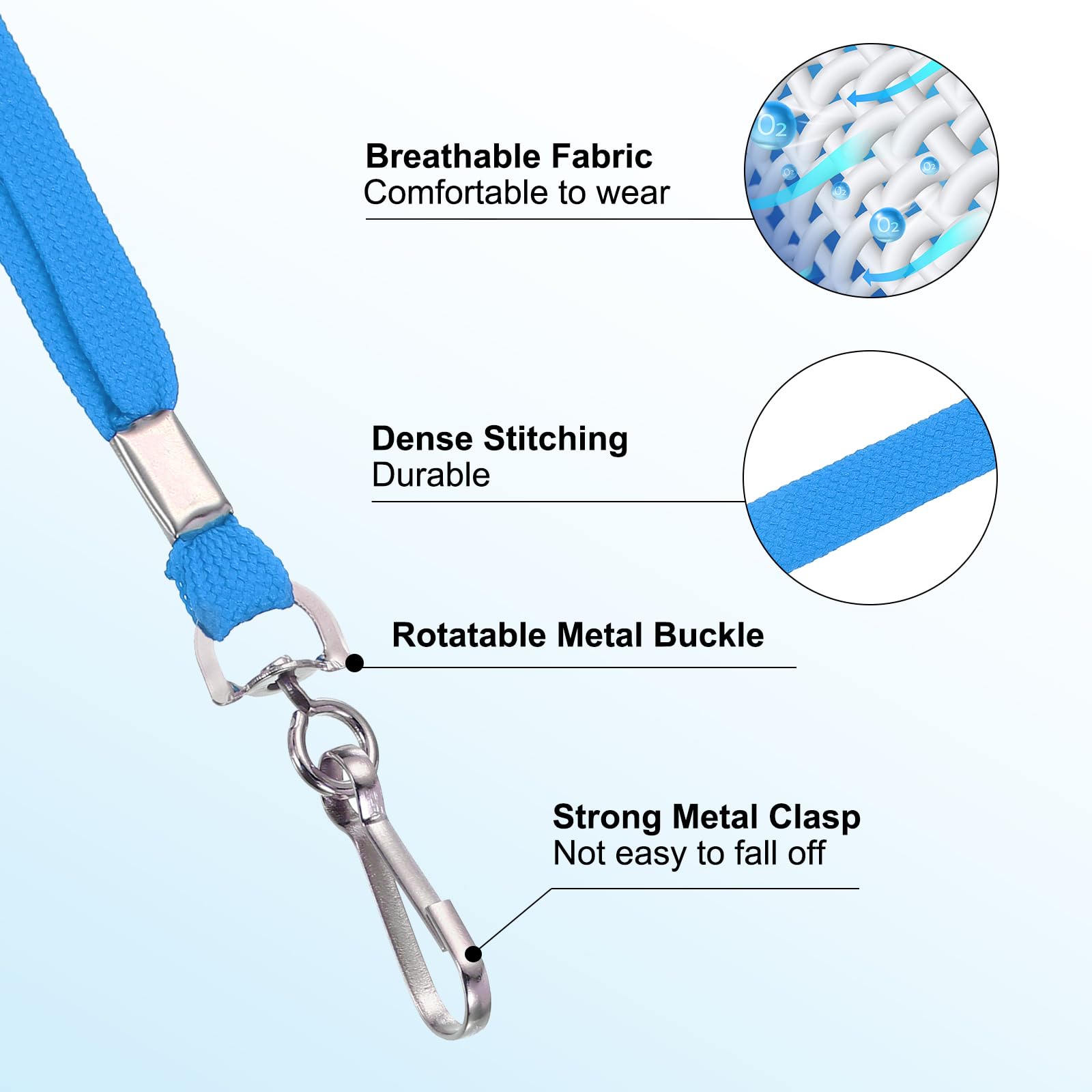 PATIKIL Neck Lanyards, 100 Pack Neck Lanyards Bulk Long Strap with Swivel Hook Clip for ID Badge Holder Name Tag, Keys - Image 3