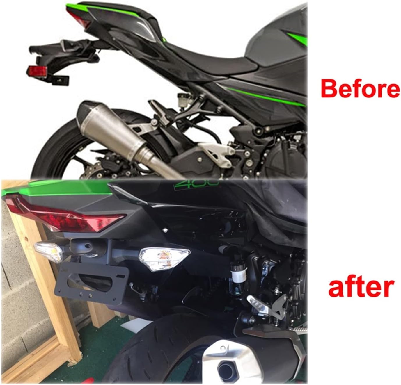 Compatible with Kawasaki Ninja 400 250 2018-2022 Z400 Z250 Tail Tidy Fender Eliminator Motorcycle Rear License Plate Mount Holder Frame