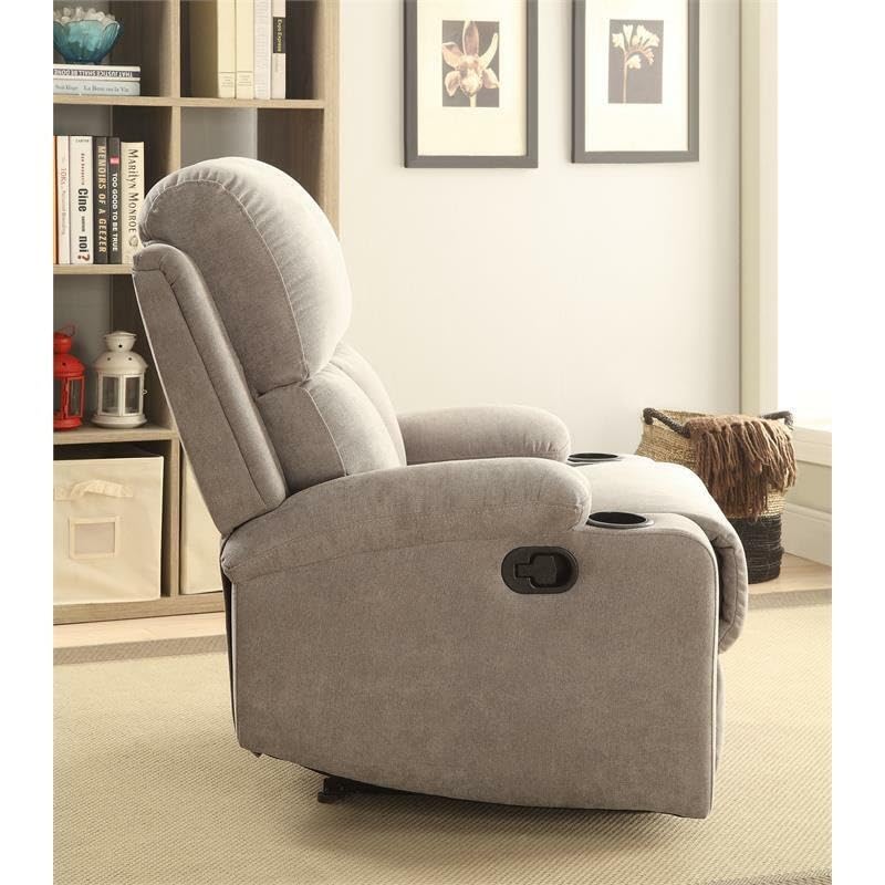 Image of Torque Fabio 1 Seater Fabric Recliner with Cup Holder Grey | Manual Recliner Sofa 1 Seater for Valentine's Day Gifts| Recliner Chair for Home Office Work Study