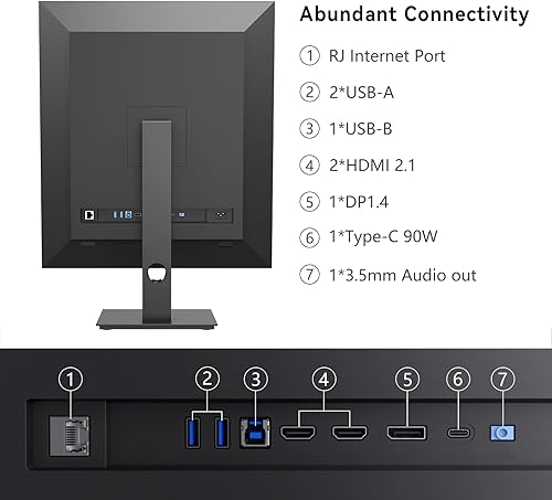 Miniatura 5 de INNOCN SDQHD 28 pulgadas 1618 2560 x 2880p Monitor de computadora con cámara web de 2.0MP con micrófono, soporte ajustable de alturapivote,
