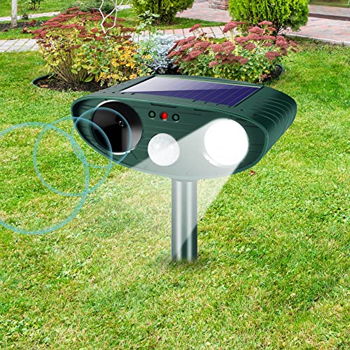 2 Pcs Ultrasonic Animal Repeller Outdoor,Upgraded Solar Animal Repeller Waterproof Animal Deterrent With Motion Detection Led Flashing Light Animal Repellent For Cat Deer Bird Mouse Fox Squirrel #TOP7