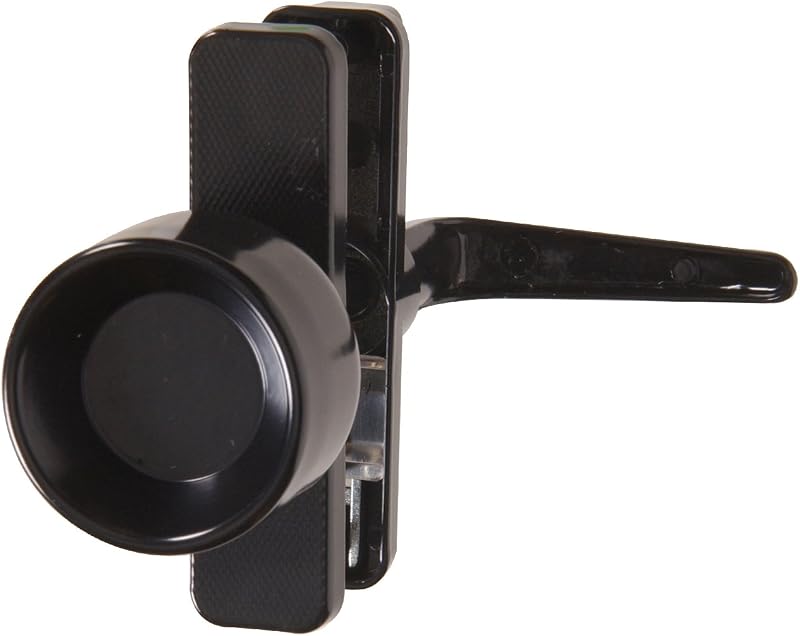 Pestillo de perilla de aluminio negro Hillman para puertas contra tormentas y mosquiteras, 1-3/8 pulgadas | Pestillo con perilla a presión para puertas contra tormentas y mosquiteras, se adapta a espacios entre orificios comunes, resistente al óxido, reemplazo, plantilla incluida