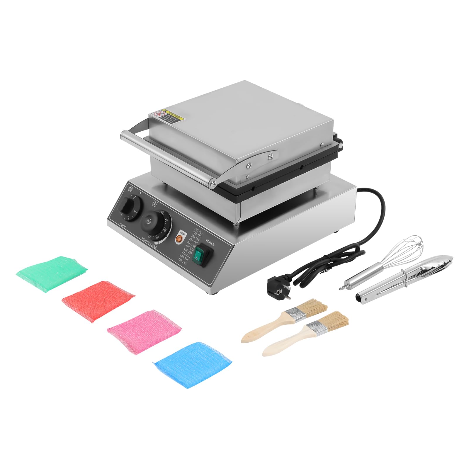 Macchina per waffle a forma di gambo di frumento, piastra per waffle commerciale, 1,7 KW, elettrica per waffle maker per panetterie, ristoranti di catrame
