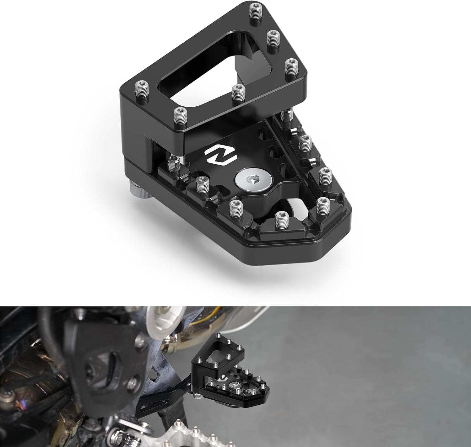 NICECNC Dual Control Rear Brake Lever Pedal Extender Compatible with BMW R1250GS 2018-2023,Motorcycle Brake Lever Extension Pedal，Aluminum Alloy，Black