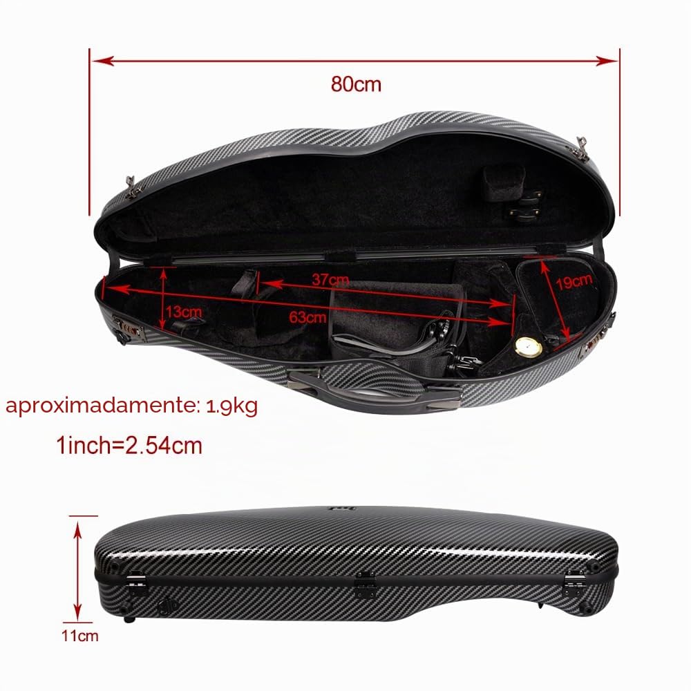 yinfente 4/4 violín Caso Mixto Fibra de Carbono violín Caja Fuerte luz con contraseña Bloqueo 1.9kg Peso 5 Colores