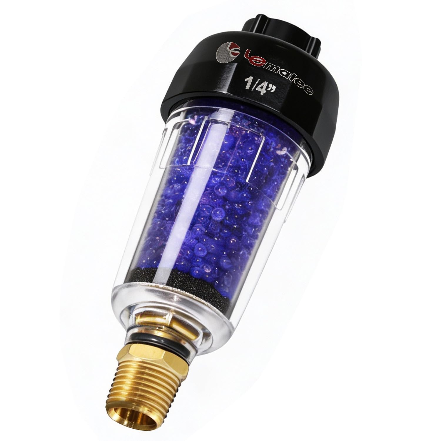 LE LEMATEC Air Compressor Dryer, Desiccant Filter Air Dryer for Pneumatic Tools and HVLP Paint Spray Gun, Traps Oil, Water, Dirt, Moisture for Clean and Dry Compressed Air, 150 PSI (ZN312E-3 1/4")