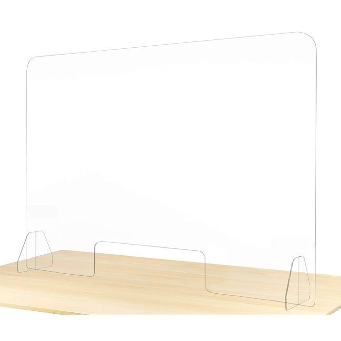 Buy Sneeze Guard for Counter Plexiglass Barrier 48 x 32 Inch Wide