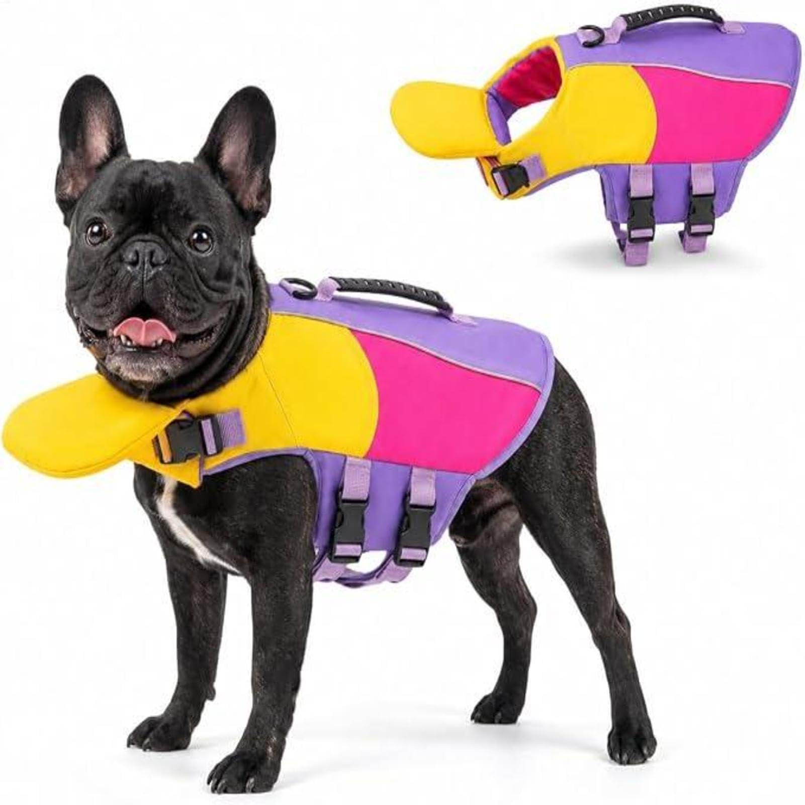 Dog Life Jacket With Chin Float Adjustable Pet Swimming Vest