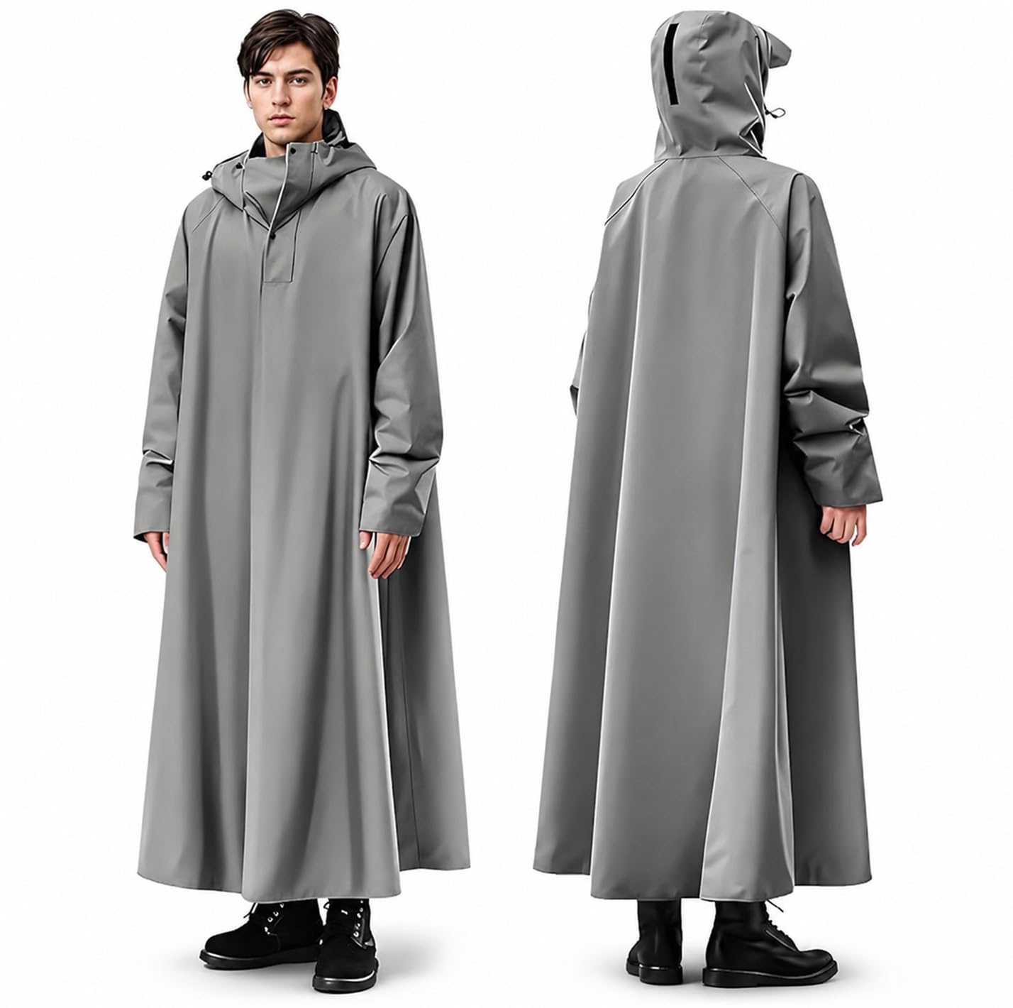 panca Long Rain Coat for Men Women Waterproof | Reusable Hooded Rain Poncho with Wide Brim Hood | Lightweight Full Body Raincoat for Hiking, Travel, Motorcycle Riding, Camping & Trekking (XXL)-picture-10