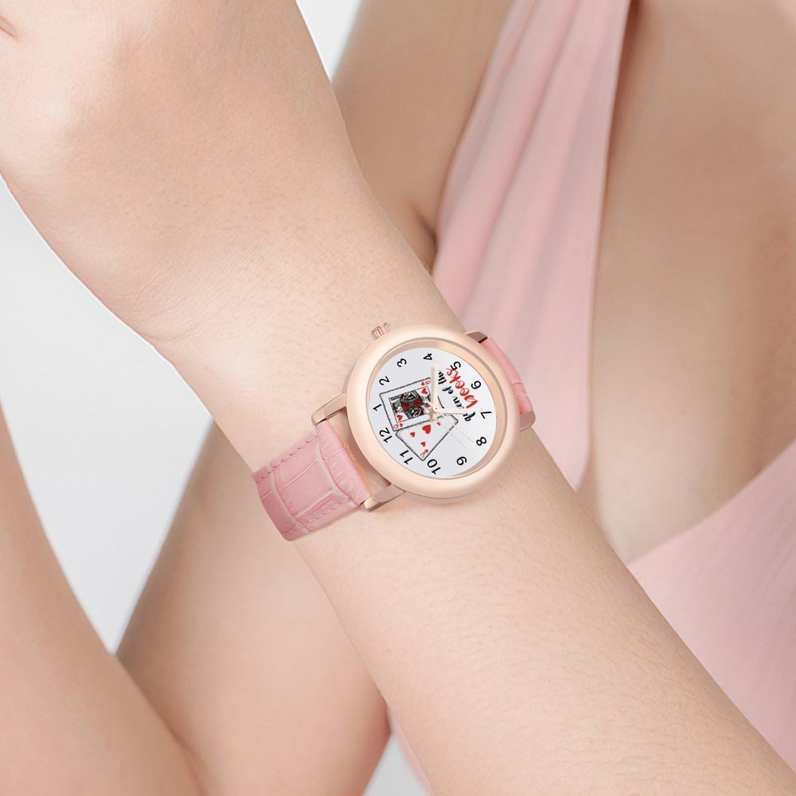 Queen of Books Damen-Armbanduhr, leicht lesbar, flexibel, drei Zeiger, rundes Gehäuse, Quarzuhr für kleine Handgelenke