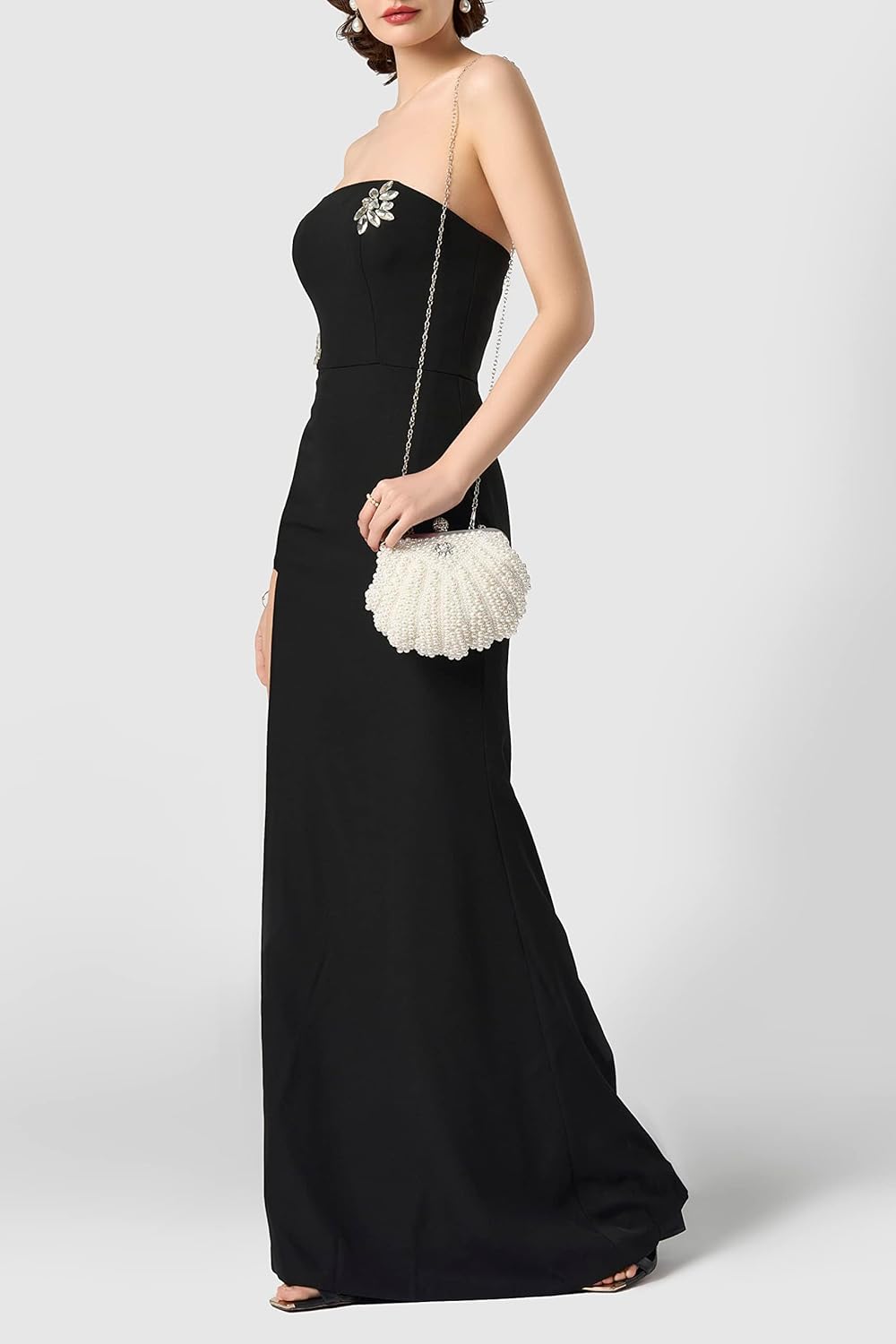 BABEYOND Women's Pearl Clutch Purse - Bucket Beaded Bridal Evening Bag with Inner Bag for Party Wedding - Image 2