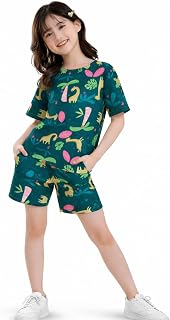 4jstar COCOTREEY Girls Cute Bear Print Cotton Pajama Set | Kids Half Sleeve Top & Shorts Nightwear Set Price In India