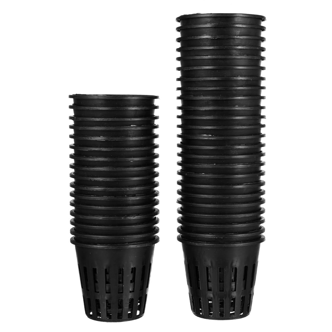 Yardwe Black 40 Pcs Hydroponic Net Cups, 2 Inch Slotted Mesh Plant Pots, Plastic Grow Baskets For Hydroponics, Aquaponics, Cuttings And Small Pond Plants
