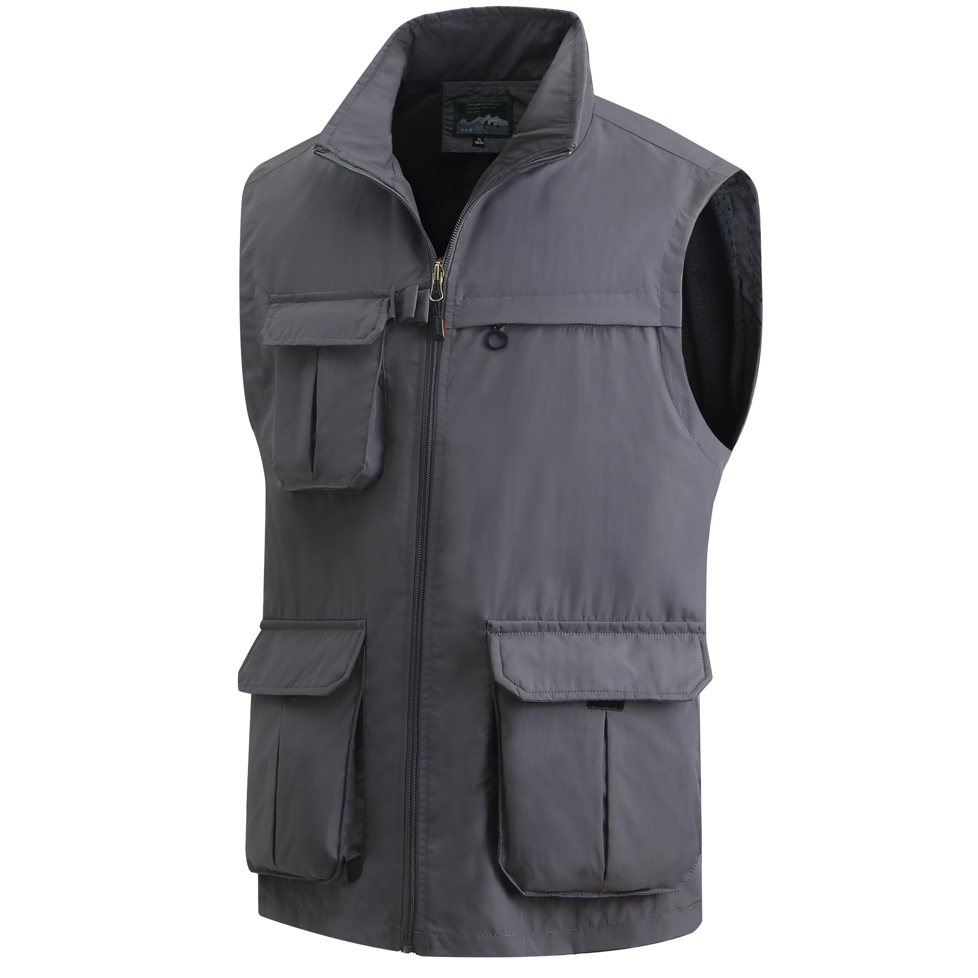 Gilet da Pesca da Uomo Giubbotto Gilet Leggero Traspirante Gilet Panciotto con Multi-Tasche Fotografia Gilet Escursionismo senza maniche Gilet Asciugatura Rapida Casual Giacca