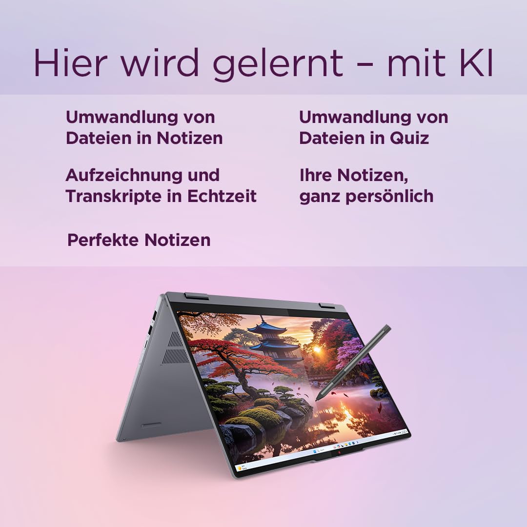 Lenovo IdeaPad 5 2-in-1 AI Laptop | Copilot+ PC | 14" WUXGA OLED Touch Display | AMD Ryzen AI 5 340 | 16GB RAM | 512GB SSD | AMD Radeon Grafik | Windows 11 | QWERTZ | Grau | 3 Monate Premium Care