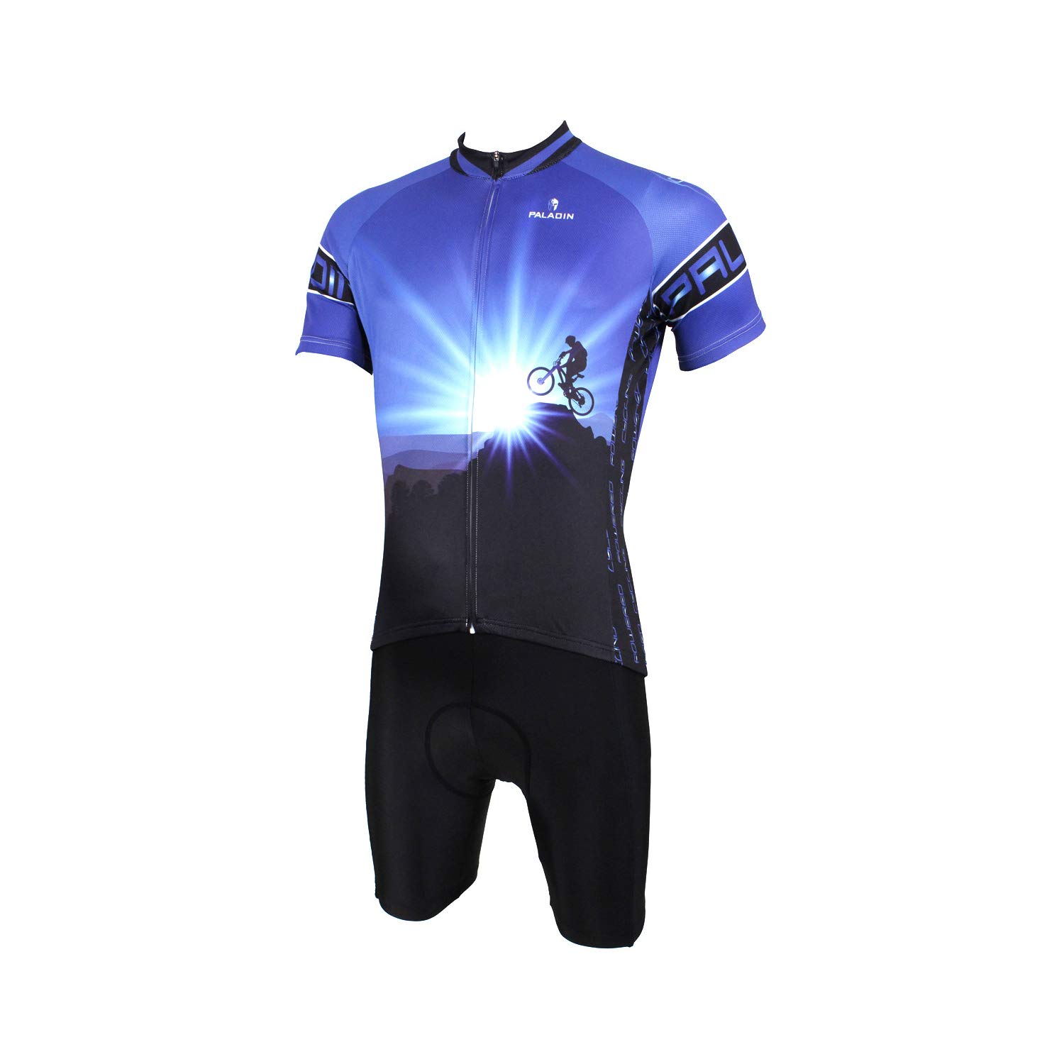 YUWELLMens Gel Padded Cycling Shorts Road Bike Shorts Men Short Sleeve Jersey Riding Sportswear