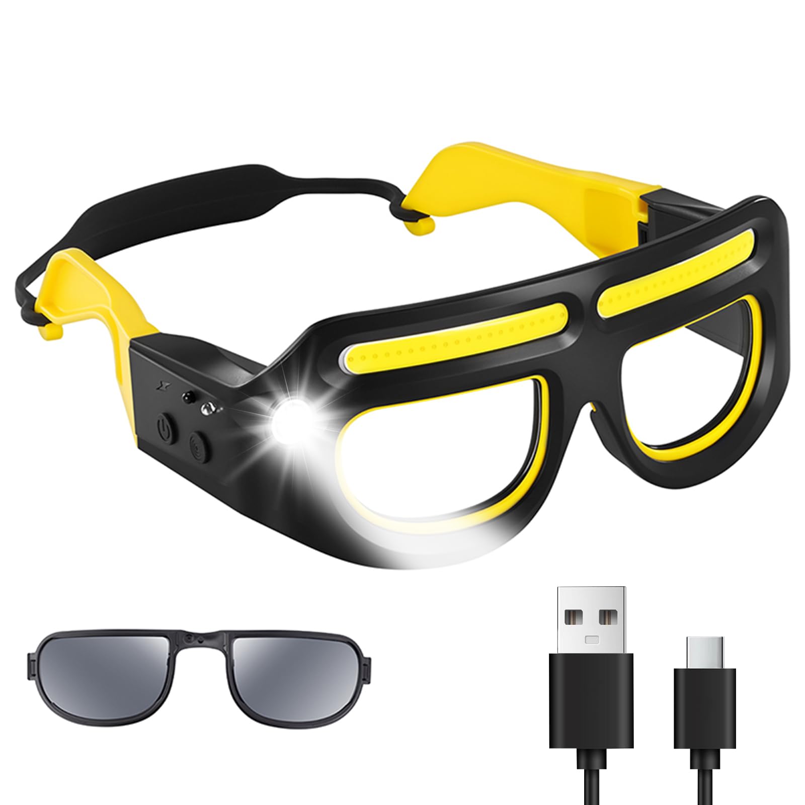 Gafas de seguridad LED con control táctil y sensor de movimiento 8