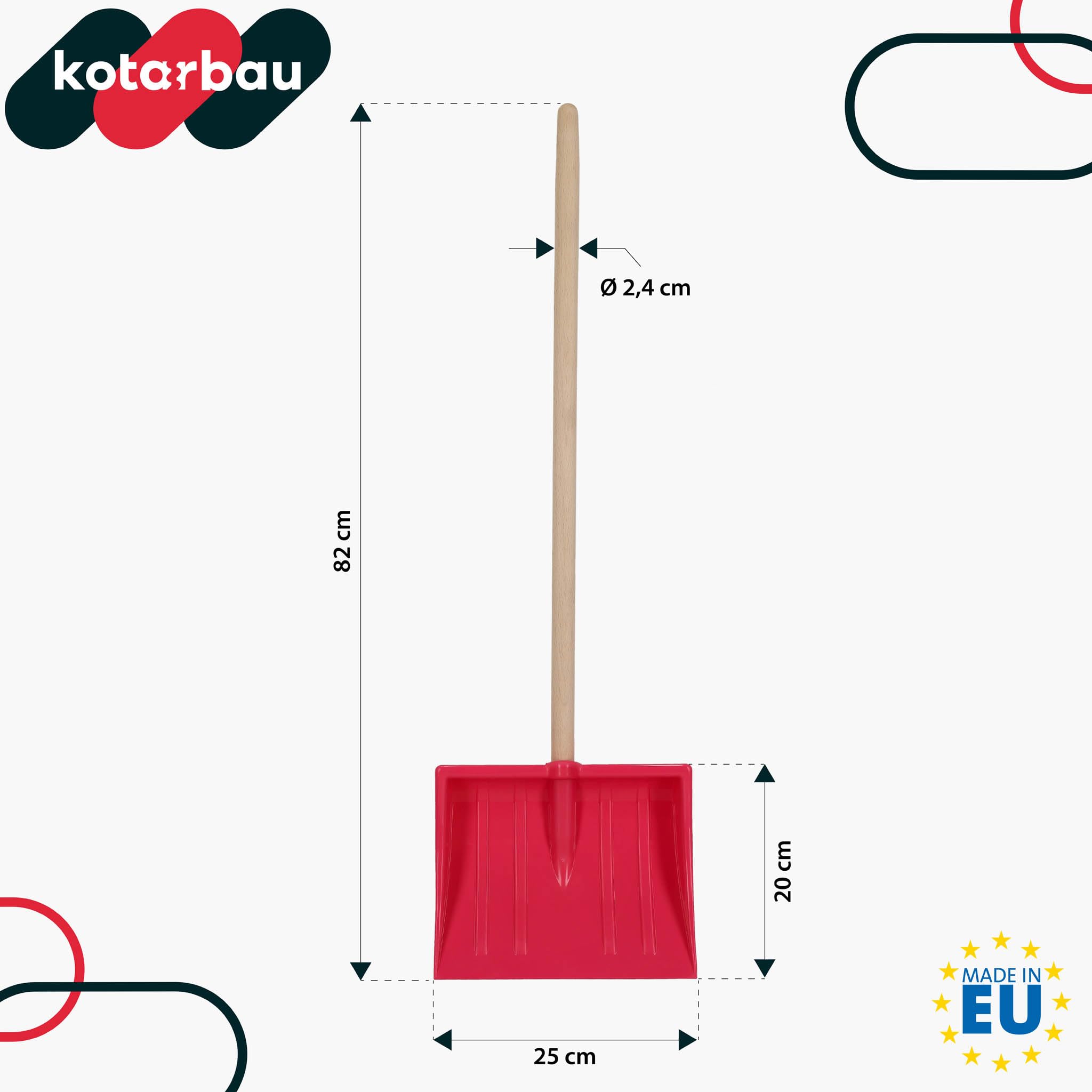 KOTARBAU® 2 pezzi Pala da Neve per Bambini - Plastica - 25x20 cm - Rosa & Blu - Badile con Manico Legno - Paletta Neve Bambini - Mini Pala - per Giocare All'Aperto