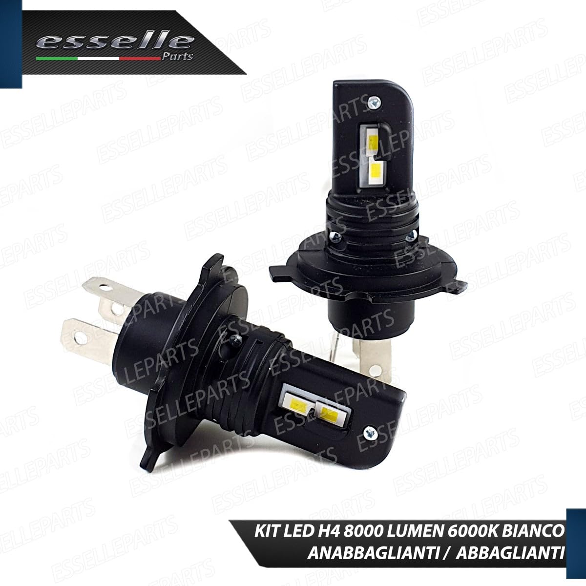 Kit LED H4 Compatibile per Fiat Punto 8000 Lumen 6000K Bianco Ghiaccio CANBUS Plug & Play Anabbaglianti Abbaglianti