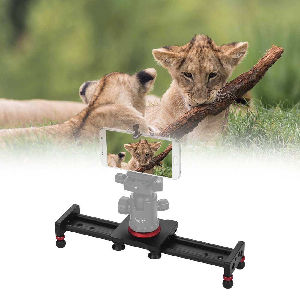 Andoer 30cm Stabilizzatore Traccia Slider per videocamera DSLR, Carica Fino a 11 libbre