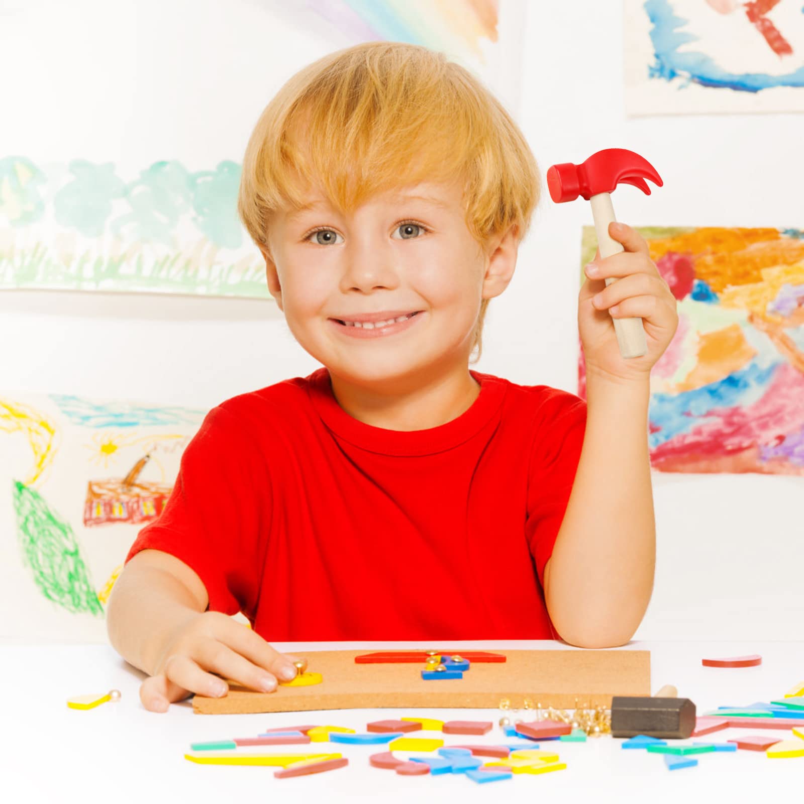 Juguetes de martillo de madera, martillos de simulación, herramientas de mantenimiento, juguetes educativos para niños, suministros de juegos de fiesta de cumpleaños 6