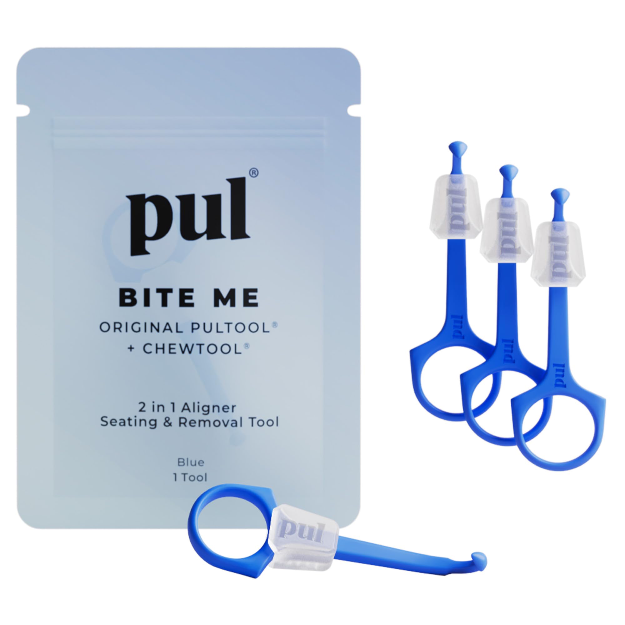 PUL Pack of 4 2-in-1 Invisalign Chewies and Aligner Removal Tool for Clear Aligners, Retainers and Trays - Reusable Invisalign Accessory with Chewy