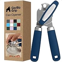 Vista 13 de GORILLA GRIP - Abridor de latas manual de acero inoxidable resistente con borde liso y abridor de botellas, mango suave y cómodo, perilla giratoria