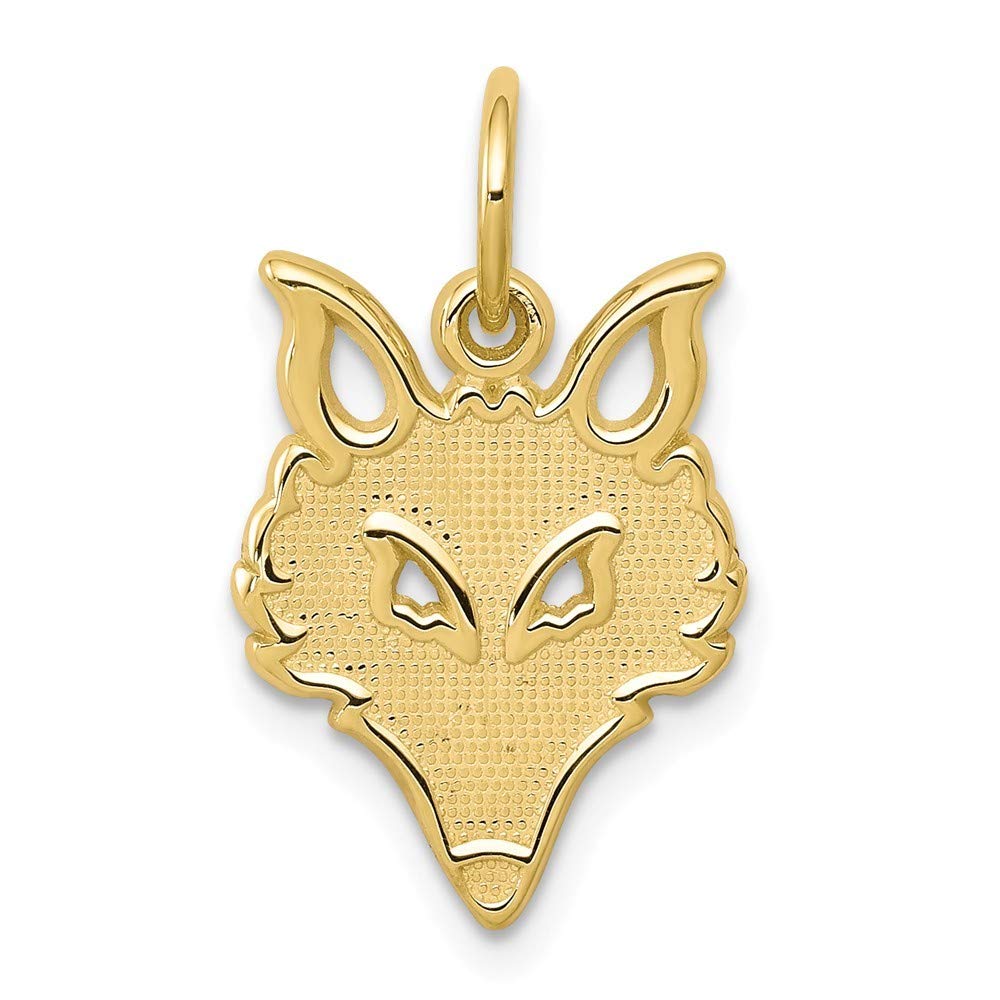 Roy Rose Jewelry10K Yellow Gold Solid Flat Back Small Fox Head Charm