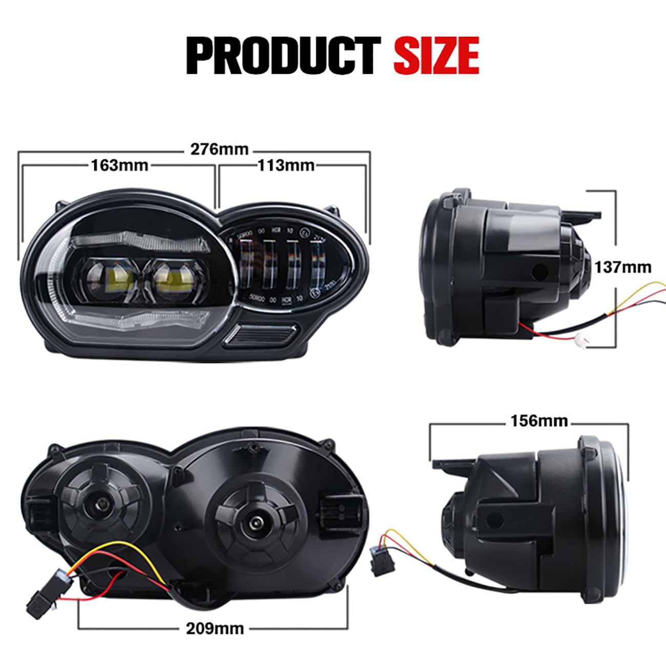 Gruppo faro a LED per BMW R1200GS 2004-2012 Lampada frontale con fari abbaglianti/anabbaglianti DRL