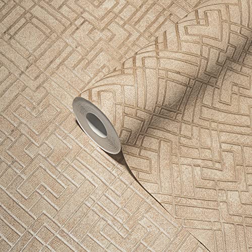Livingwalls Travel Styles Non-Woven Wallpaper, Wallpaper with Ornamental Decoration in Gold and Beige - Image 2