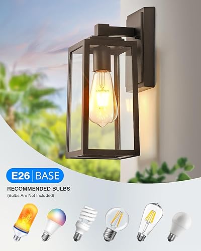 Miniatura 3 de VIANIS Luces de pared para exteriores, montaje en pared, farol marrón para porche, bronce aceitado resistente a la intemperie, luces para