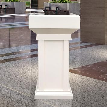 Lectern Podium Stand, Lectern Solid Wood Podium Wedding Presidency Sworn Platform Speaking Welcome Reception Desk for Company Campus Color White, Size One Size White One Size