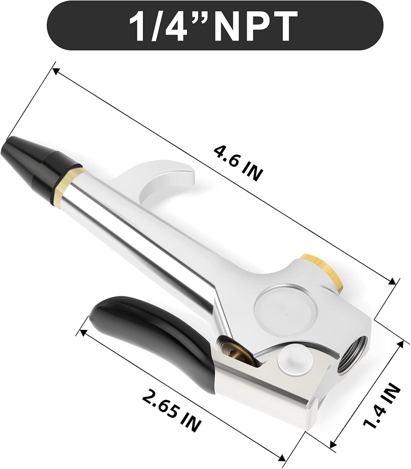 MEANLIN MEASURE Lever Type Blow Gun With Rubber Tip Safety Nozzle 1/4'' Heavy Duty For Air Compressor Home Garage Store Industrial 5 PCS - - 
