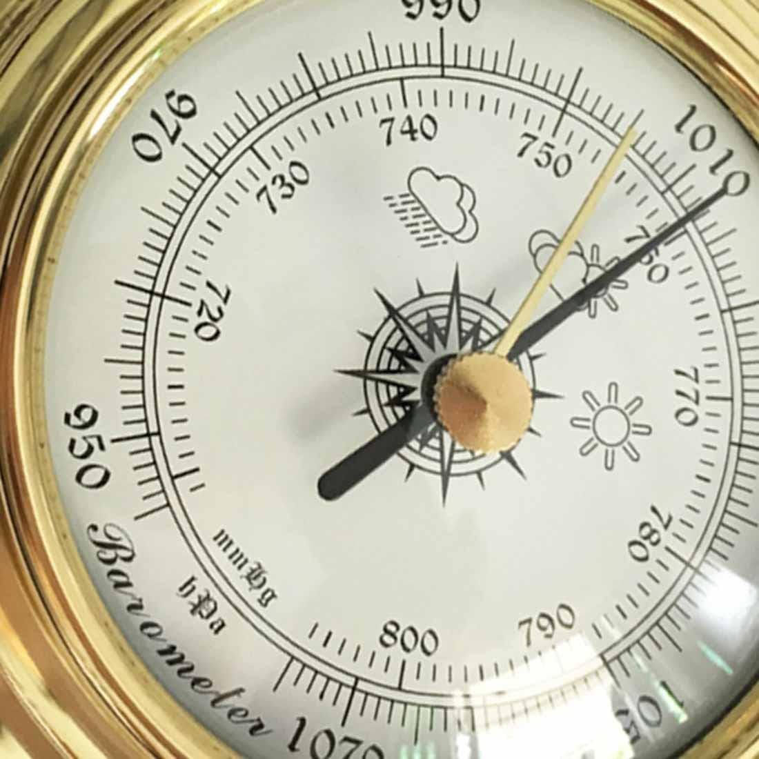 Barometro da parete per la casa, manometro analogico per la pressione atmosferica 950-1070 hPa, indicatore di tendenza meteorologica per interni ed esterni con cassa in metallo, arredamento classico