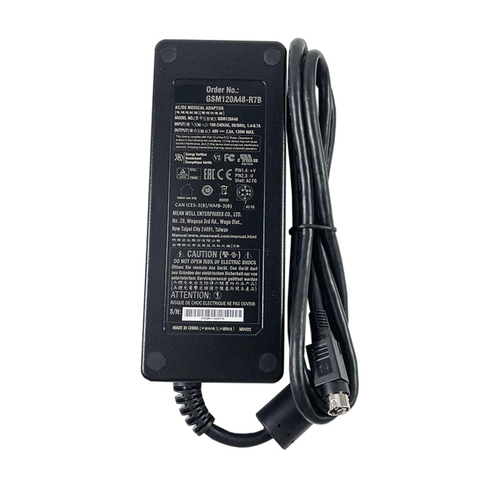Adaptateur secteur GSM120A48-R7B 120W 48V 2,5A pour alimentation AC-DC