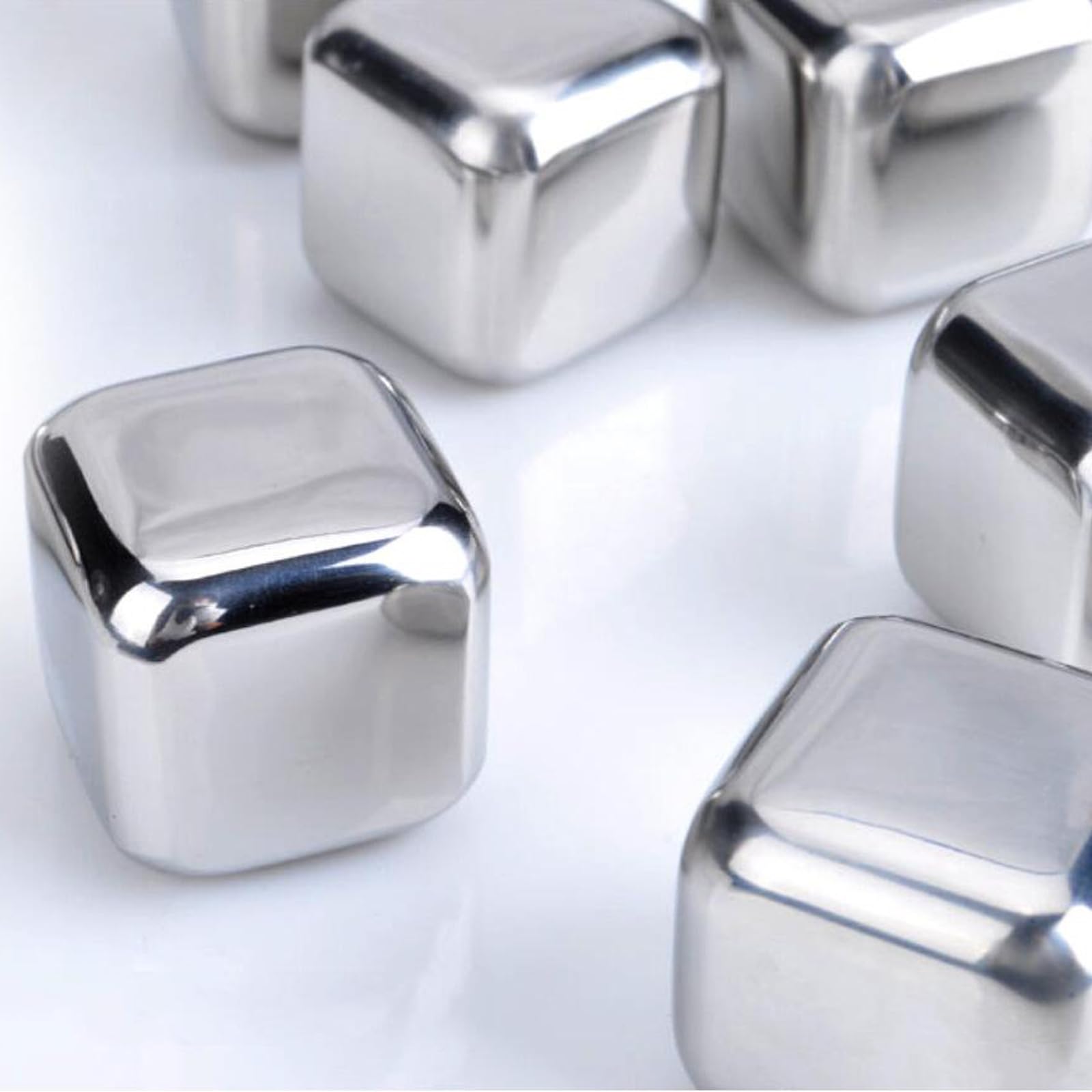 Nutabevr 8 Piezas Cubitos Hielo Reutilizable Acero Inoxidable 304 Piedras de whisky