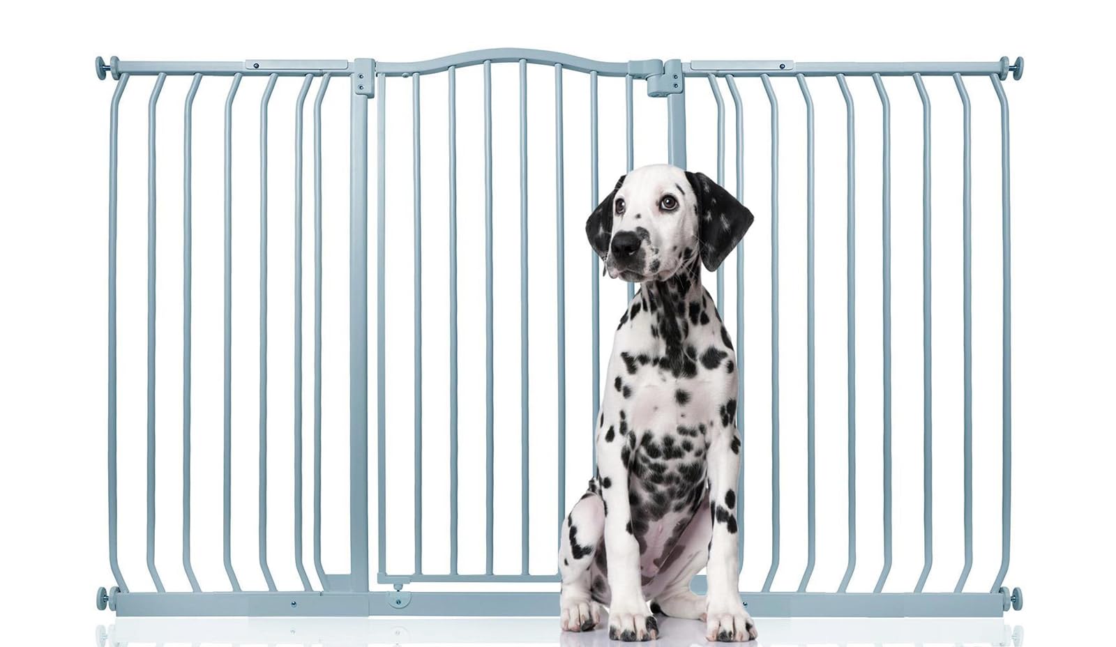 Bettacare Extra Tall Curved Top Dog Gate, 152cm - 161cm, Matt Grey, 100cm Tall, Pressure Fit Pet Barrier, Easy Installation