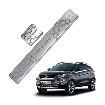 Galio Car Footsteps Scuff Plate Sill Guard Stainless Steel (After-Market) Compatible with Nexon 2017-2021