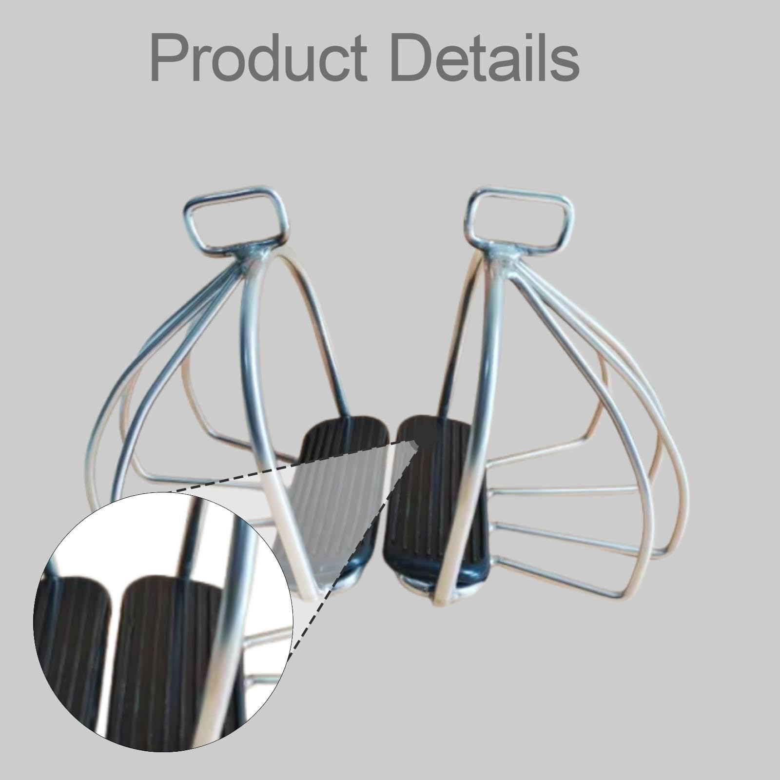 Almencla 2 Piezas Estribo Ecuestre Accesorio Montar Caballos Goma Ergonómica Acero Inoxidable para Disfrutan Entrenamiento Exterior