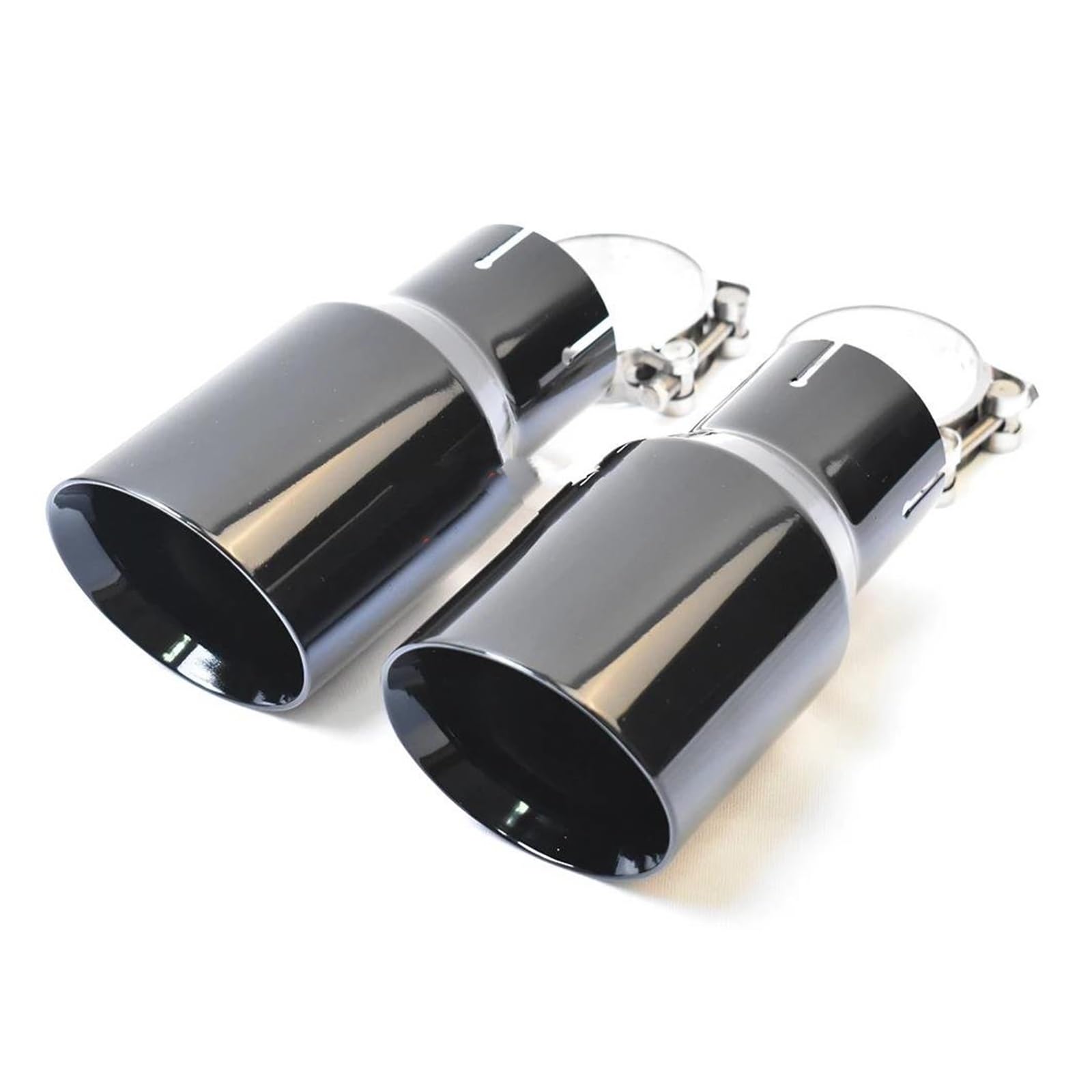 Tubo Scappamento 1 PC Tubo Di Scarico Nero Lucido In Acciaio Inossidabile Modificato Per Auto Punta Silenziatore Universale Smussato Edeg Per La Serie Per BMW Terminale Tubo Scappamento (Size : In 57