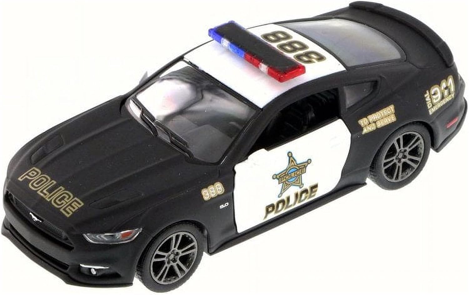 KiNSMART 2015 Ford Mustang Gt Black & White State Police Squad Car 1/36 Scale Diecast Interceptor