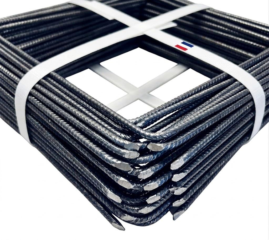 Pack de 200 Agrafes Métal 20x20cm Toile de Paillage Acier Cranté Pointes Biseautées 4mm Diamètre Fabrication Française Piquets Largeur 20cm Geotextile Lot Agraphes