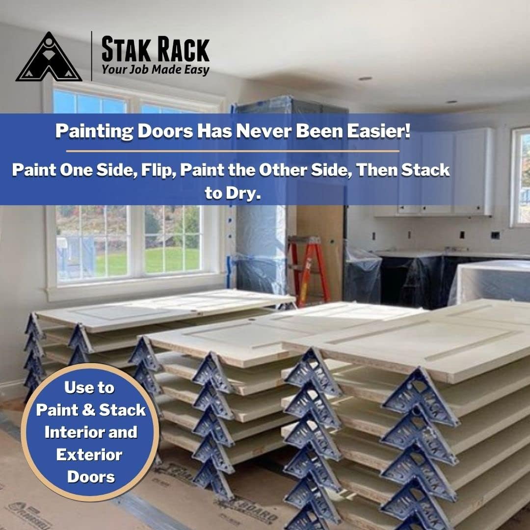 Stak Rack | 6 in 1 Painter's Accessory Tool | Stacking Design | Paint Interior or Exterior Doors, Trim & Kitchen Cabinet Doors| for Contractors & Homeowners (12)