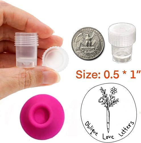 Miniatura 6 de Oblique Love Letters Un juego de 3 tintas vacías con tapas y soporte para bolígrafos de inmersión tintero para soporte de bolígrafo de inmersión