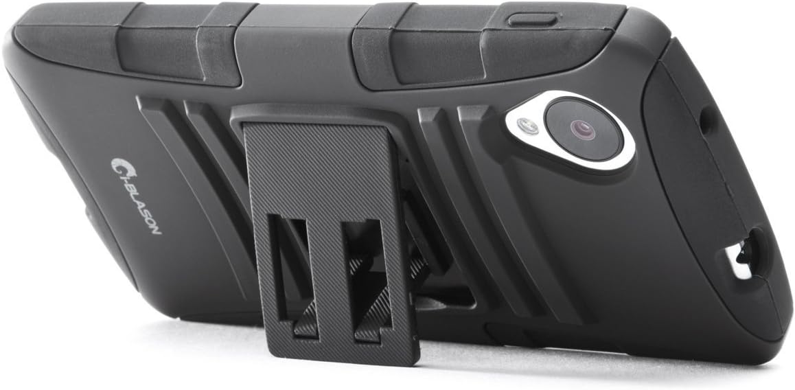 Nexus 5 Case, i-Blason Google Nexus 5 Smart Phone by LG Prime Series Dual Layer Holster Case with Kickstand and Locking Belt Swivel Clip for Nexus 5 (Black)