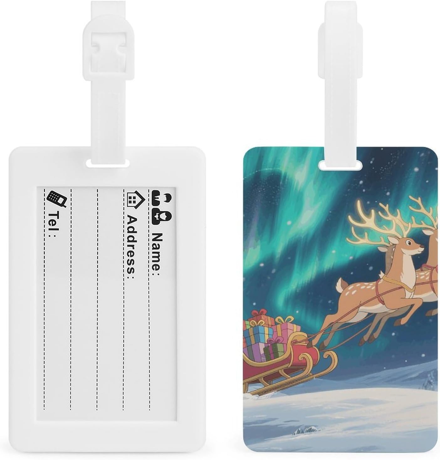 Aurora Reindeer Team Luggage Tag with Name ID Card for Suitcase image 4